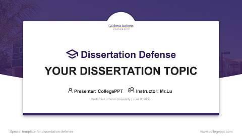 California Lutheran University Graduation Thesis Defense PPT Template
