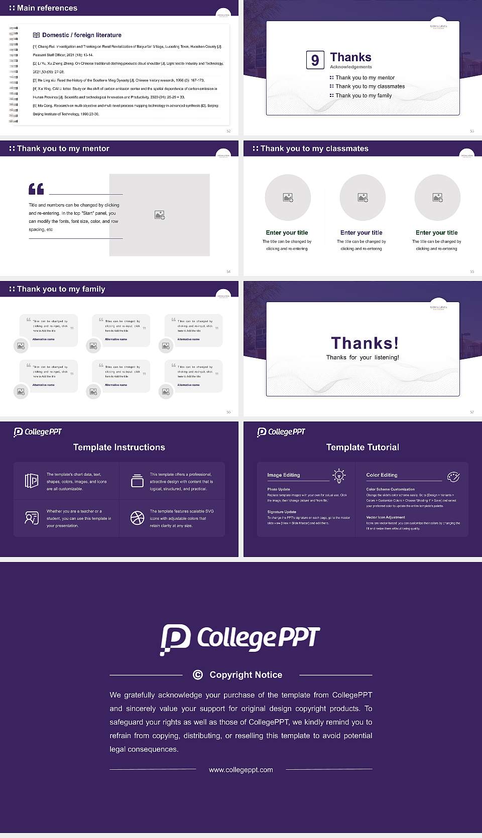 California Lutheran University Graduation Thesis Defense PPT Template16:9 ratio PPT effect preview image7