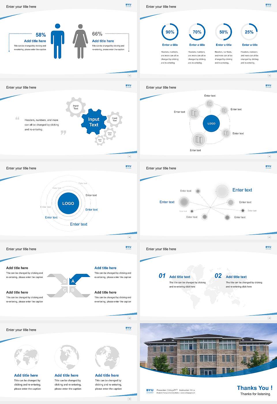 Brigham Young University-Idaho Course/Courseware Creation PPT Template16:9 ratio PPT effect preview image4