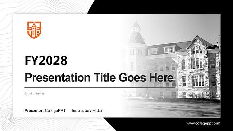 Carroll University Academic Presentation/Research Findings Report PPT Template