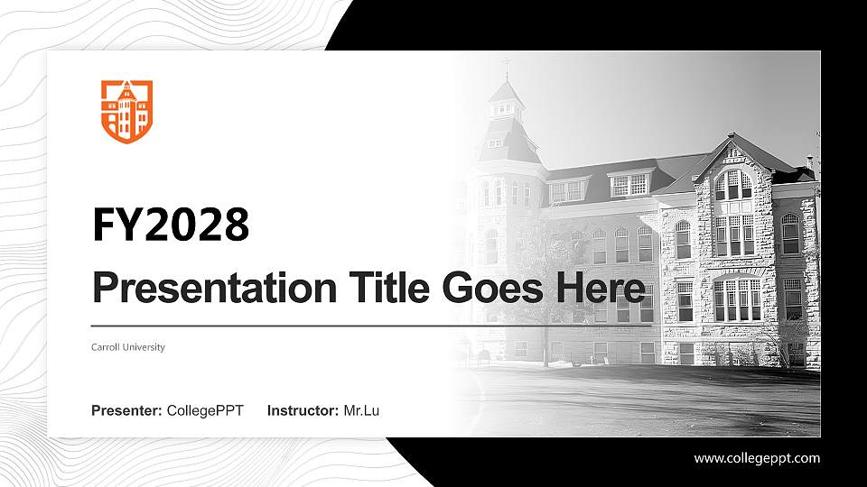 Carroll University Academic Presentation/Research Findings Report PPT Template16:9 ratio PPT effect preview image