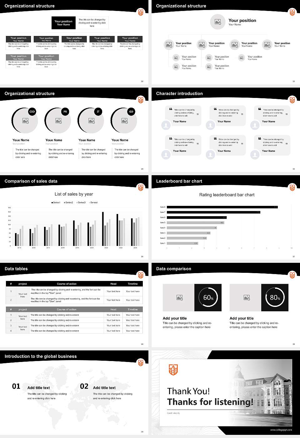 Carroll University Academic Presentation/Research Findings Report PPT Template16:9 ratio PPT effect preview image4