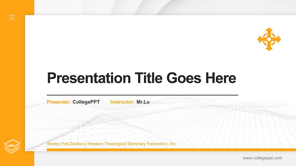 Bexley Hall Seabury Western Theological Seminary Federation, Inc Thesis Proposal/Graduation Defense PPT Template16:9 ratio PPT effect preview image