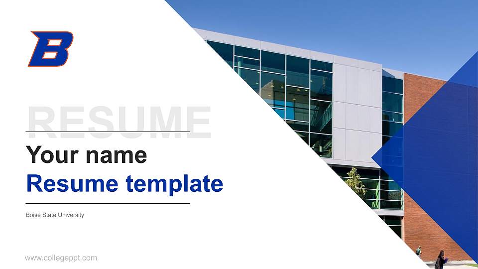 Boise State University Resume PPT Template16:9 ratio PPT effect preview image