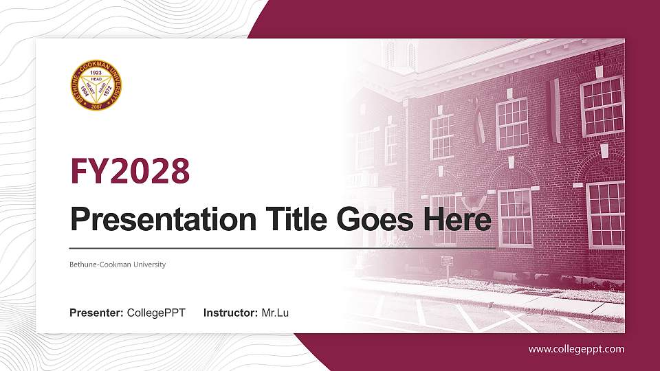 Bethune-Cookman University Academic Presentation/Research Findings Report PPT Template16:9 ratio PPT effect preview image