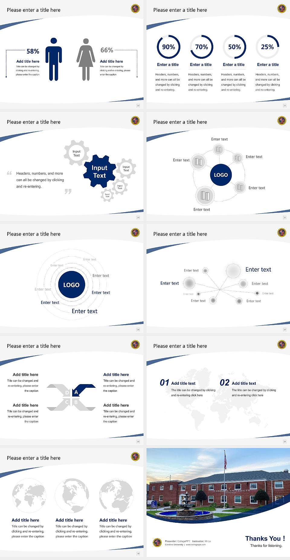 Carolina University Course/Courseware Creation PPT Template4:3 ratio PPT effect preview image4