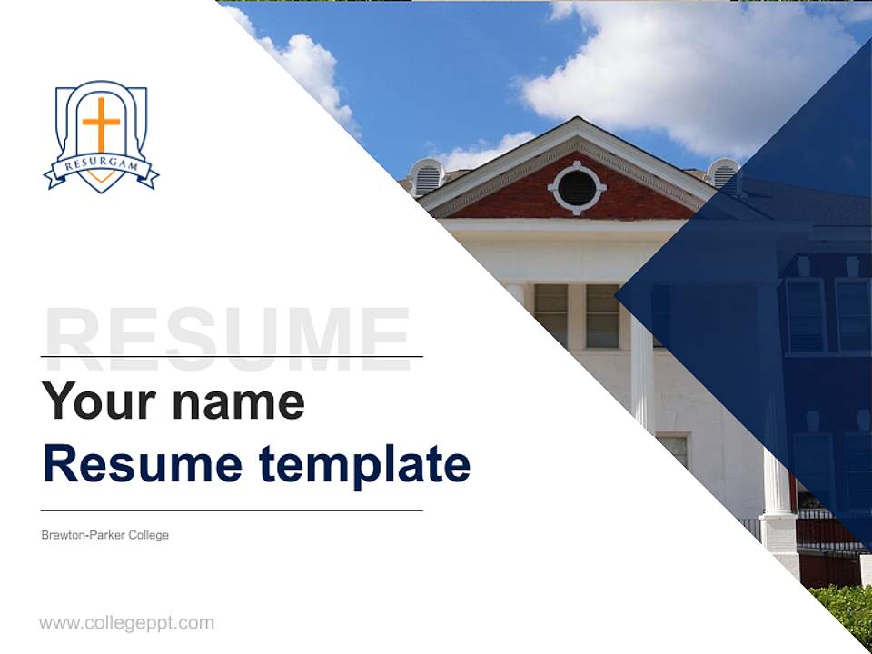 Brewton-Parker College Resume PPT Template4:3 ratio PPT effect preview image5