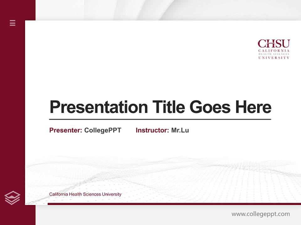 California Health Sciences University Thesis Proposal/Graduation Defense PPT Template4:3 ratio PPT effect preview image5