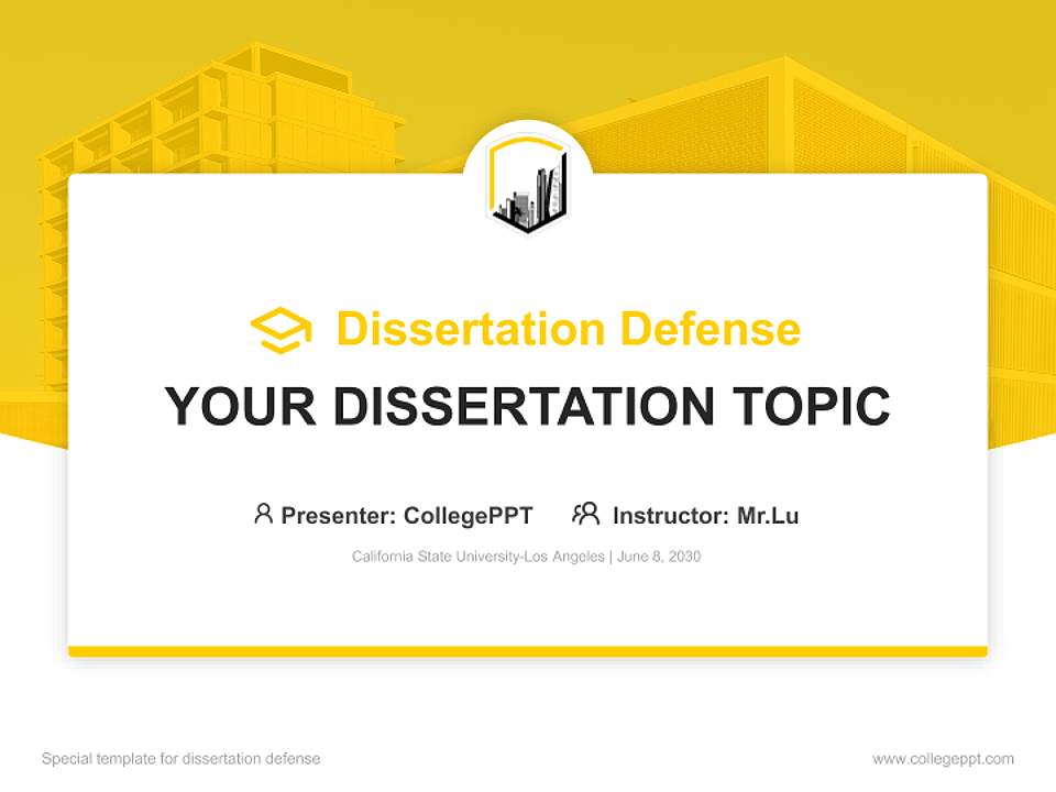 California State University-Los Angeles Graduation Thesis Defense PPT Template4:3 ratio PPT effect preview image7