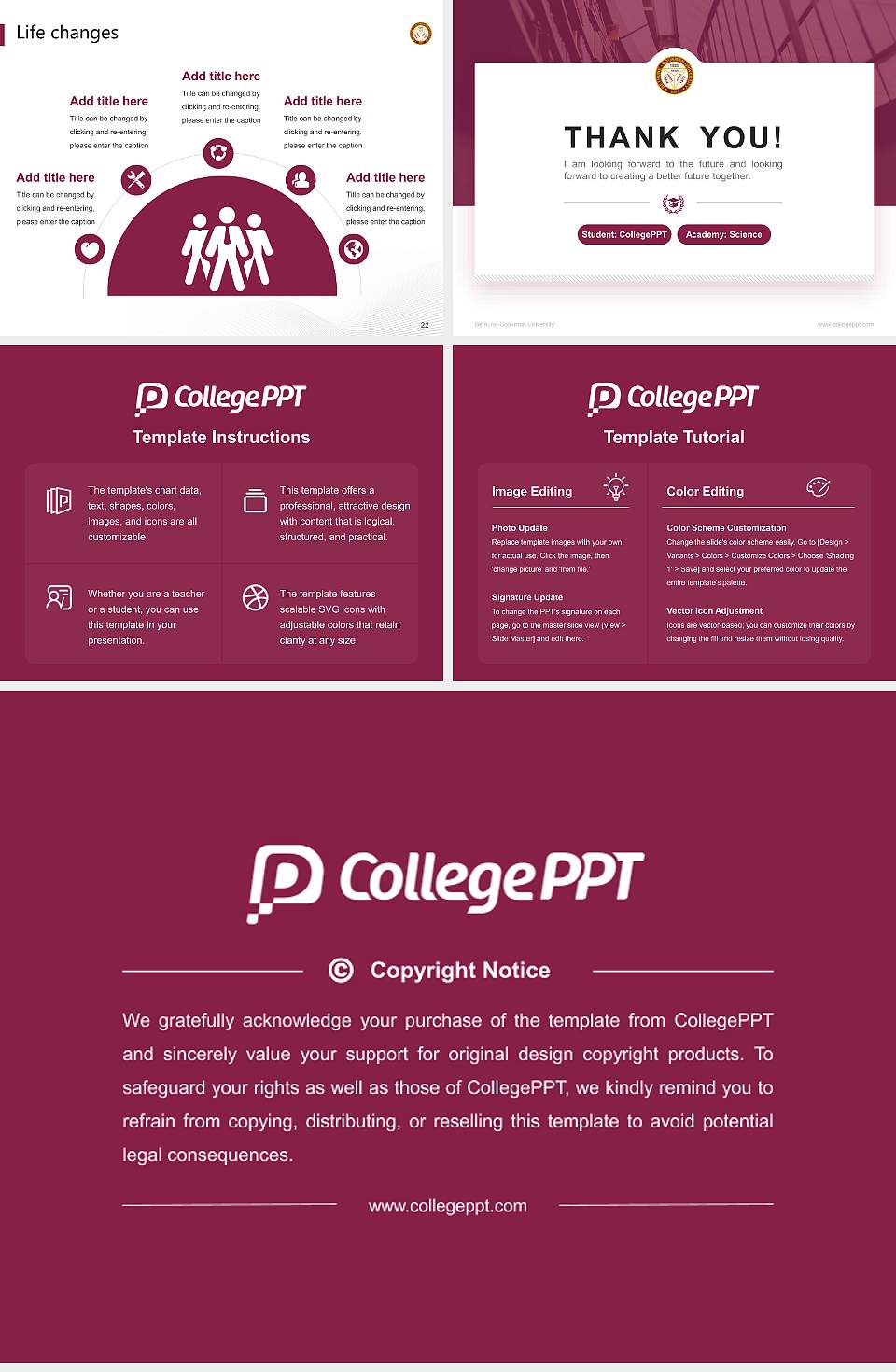 Bethune-Cookman University National Scholarship Defense PPT Template4:3 ratio PPT effect preview image4
