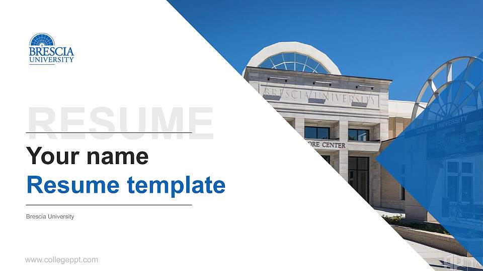 Brescia University Resume PPT Template16:9 ratio PPT effect preview image