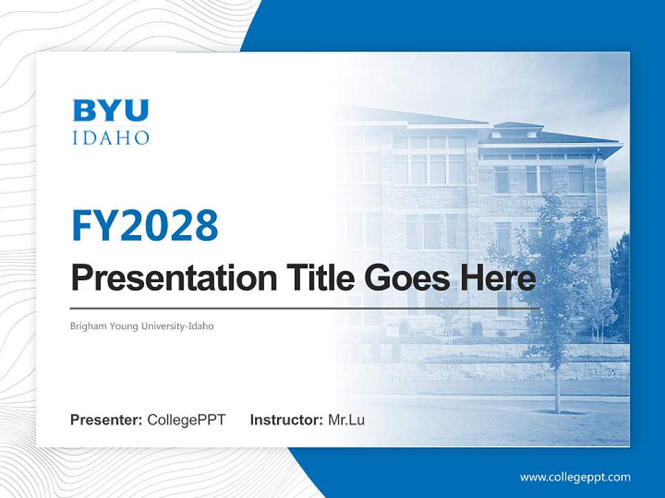 Brigham Young University-Idaho Academic Presentation/Research Findings Report PPT Template4:3 ratio PPT effect preview image5