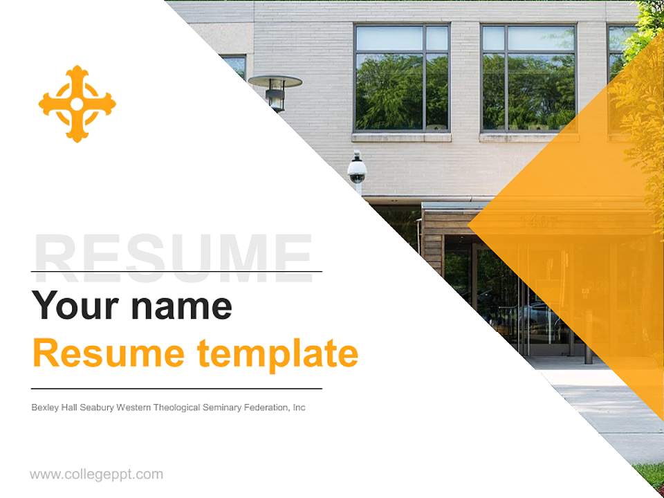 Bexley Hall Seabury Western Theological Seminary Federation, Inc Resume PPT Template4:3 ratio PPT effect preview image5