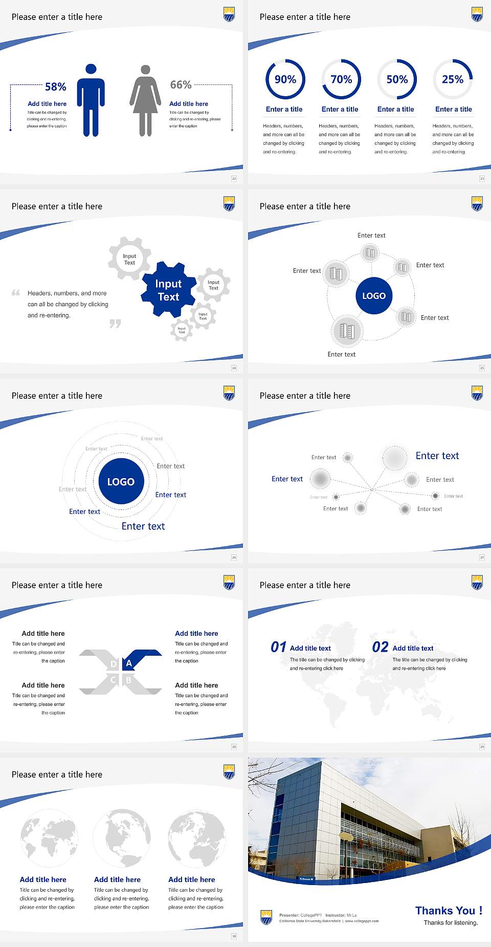 California State University-Bakersfield Course/Courseware Creation PPT Template4:3 ratio PPT effect preview image4