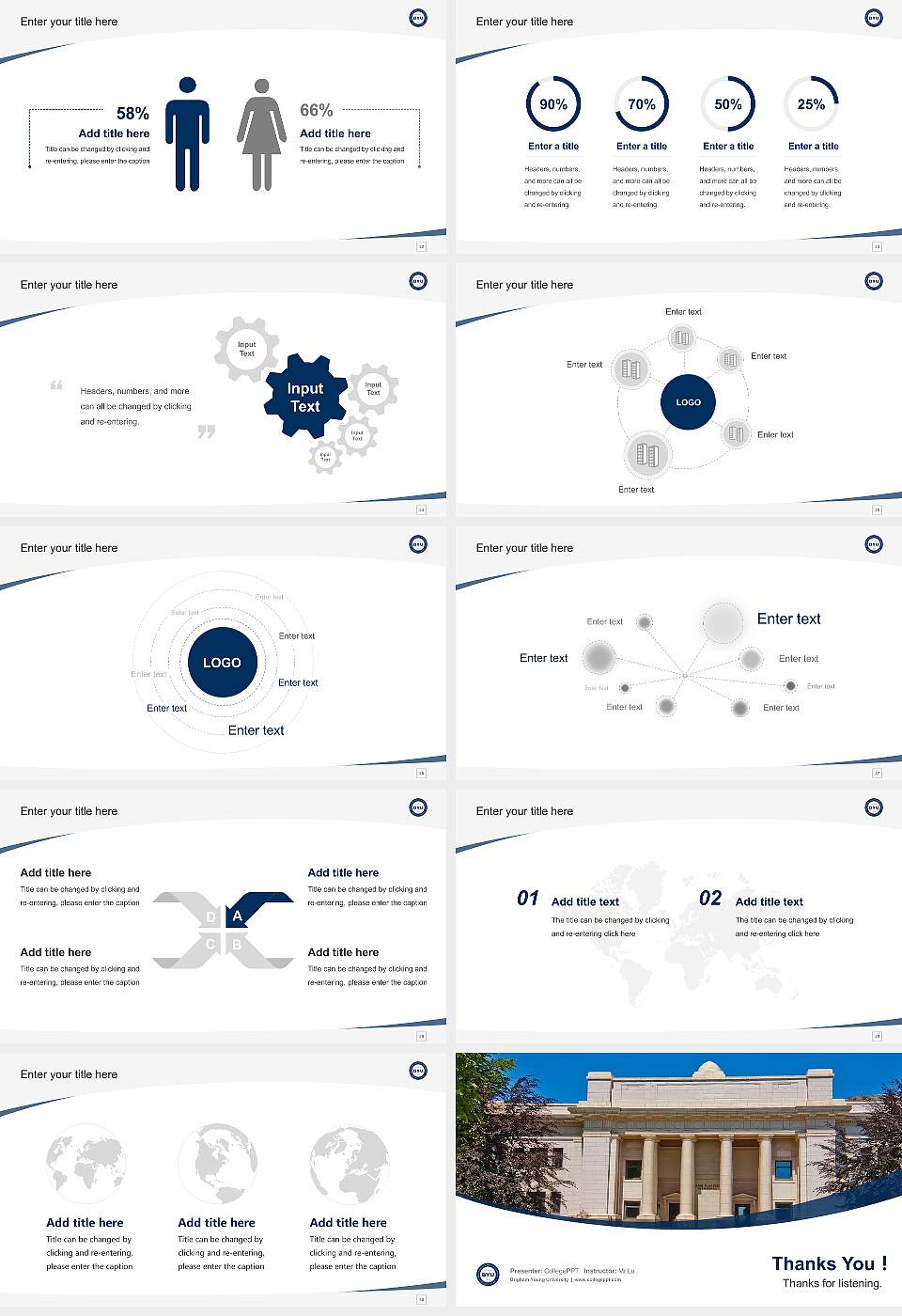 Brigham Young University Course/Courseware Creation PPT Template16:9 ratio PPT effect preview image4