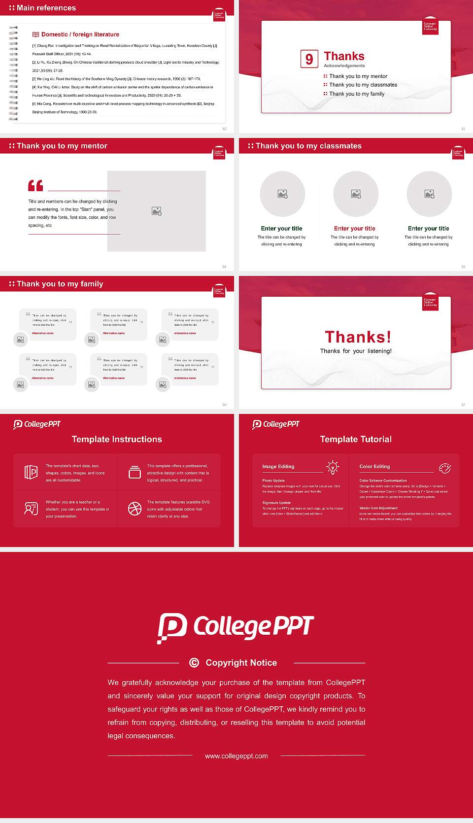 Carnegie Mellon University Graduation Thesis Defense PPT Template16:9 ratio PPT effect preview image7