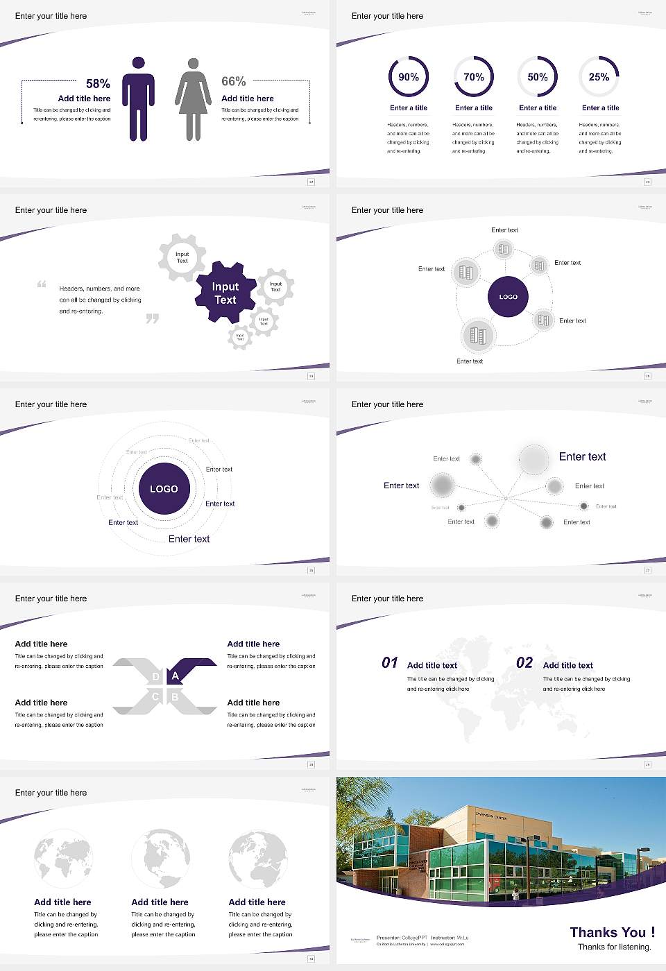California Lutheran University Course/Courseware Creation PPT Template16:9 ratio PPT effect preview image4