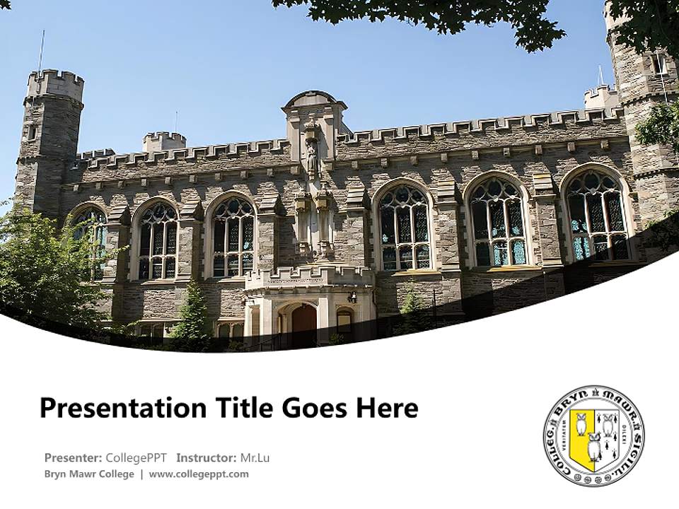 Bryn Mawr College Course/Courseware Creation PPT Template4:3 ratio PPT effect preview image5