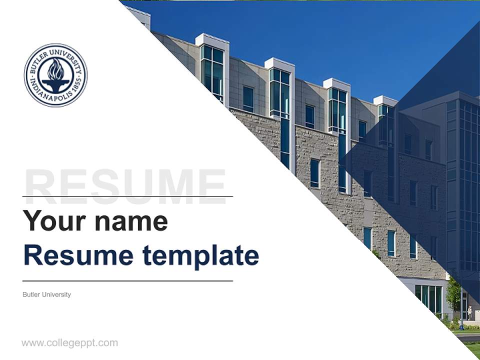 Butler University Resume PPT Template4:3 ratio PPT effect preview image5