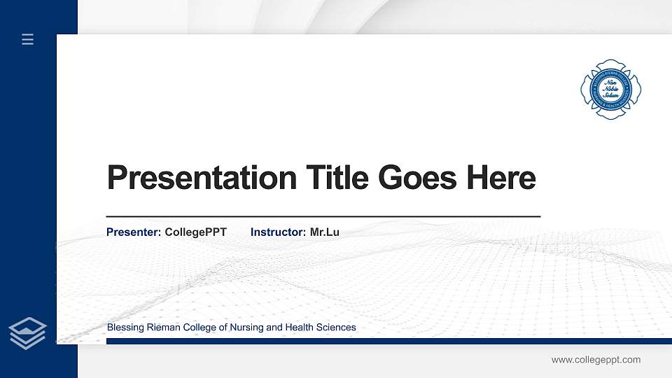 Blessing Rieman College of Nursing and Health Sciences Thesis Proposal/Graduation Defense PPT Template16:9 ratio PPT effect preview image
