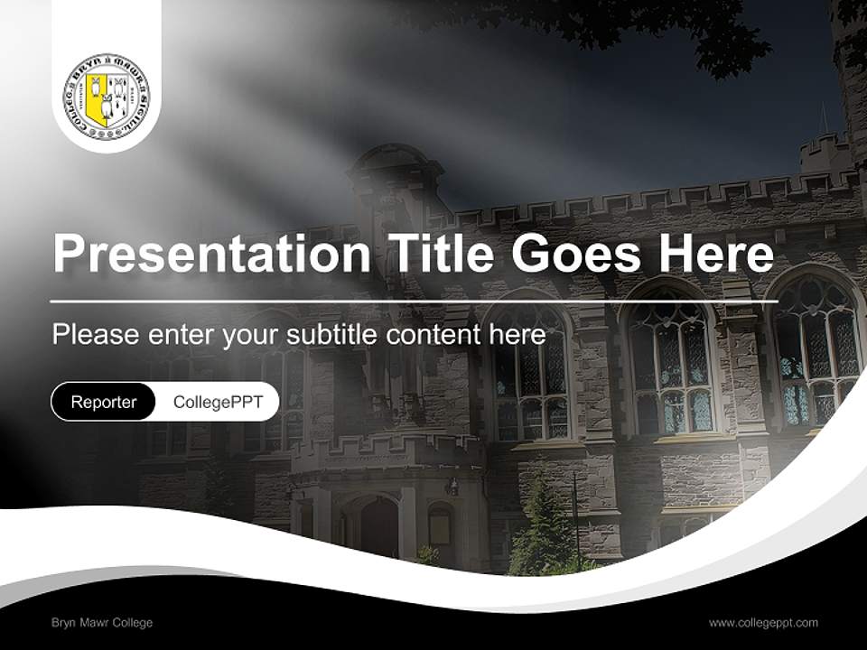 Bryn Mawr College Lecture Sharing and Networking Event PPT Template4:3 ratio PPT effect preview image4