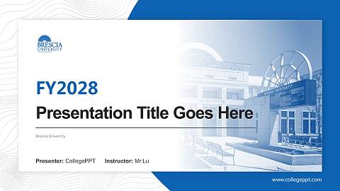 Brescia University Academic Presentation/Research Findings Report PPT Template