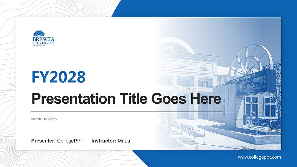 Brescia University Academic Presentation/Research Findings Report PPT Template16:9 ratio PPT effect preview image