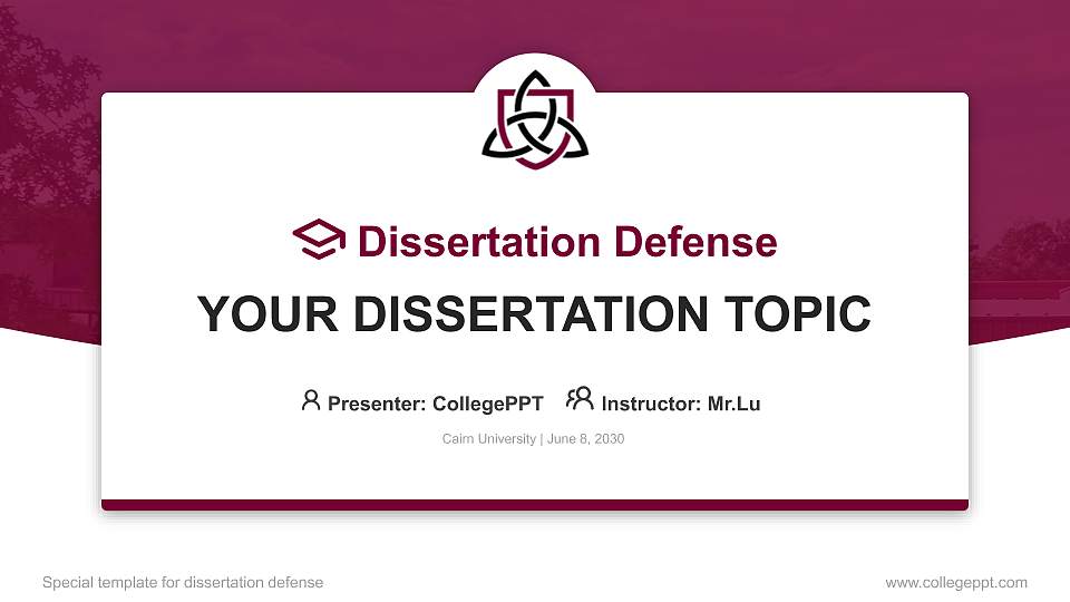 Cairn University Graduation Thesis Defense PPT Template16:9 ratio PPT effect preview image