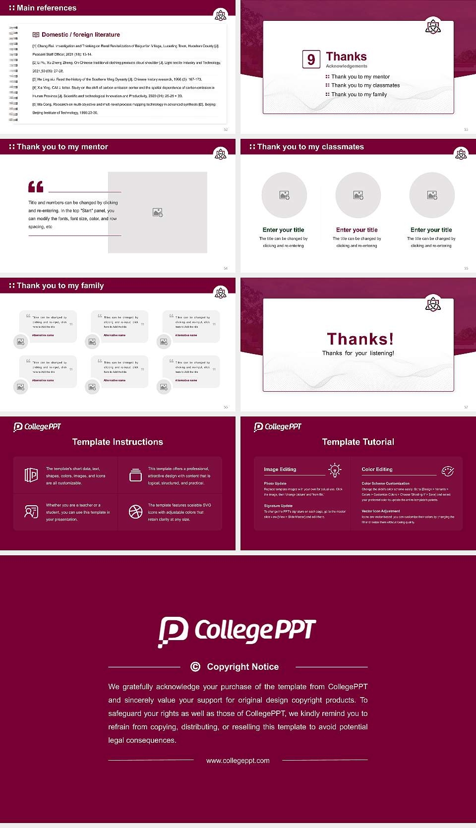 Cairn University Graduation Thesis Defense PPT Template16:9 ratio PPT effect preview image7