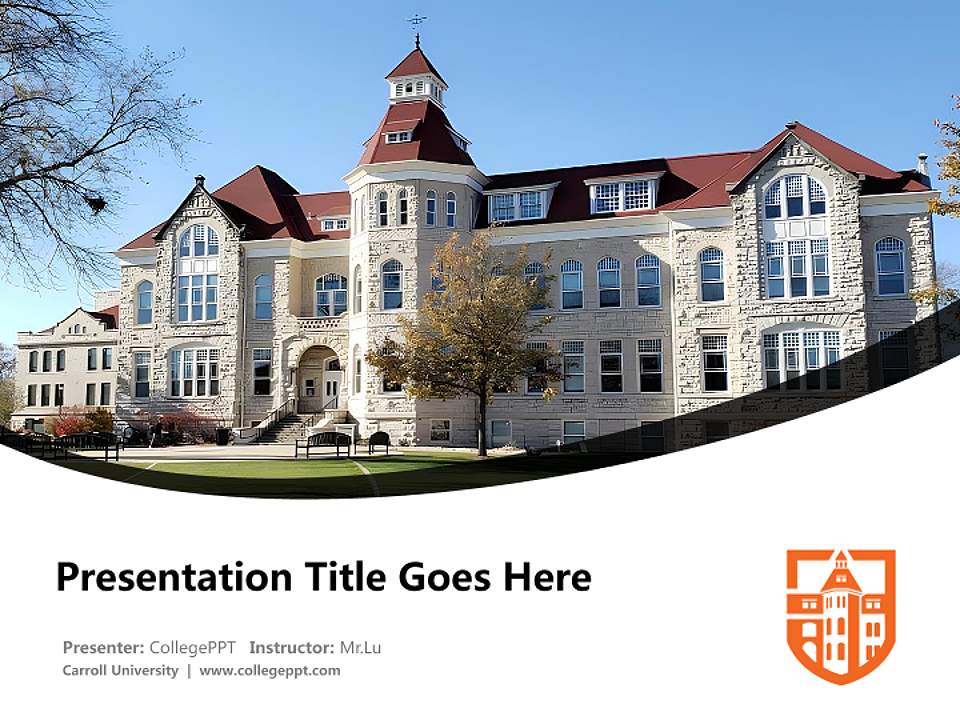 Carroll University Course/Courseware Creation PPT Template4:3 ratio PPT effect preview image5