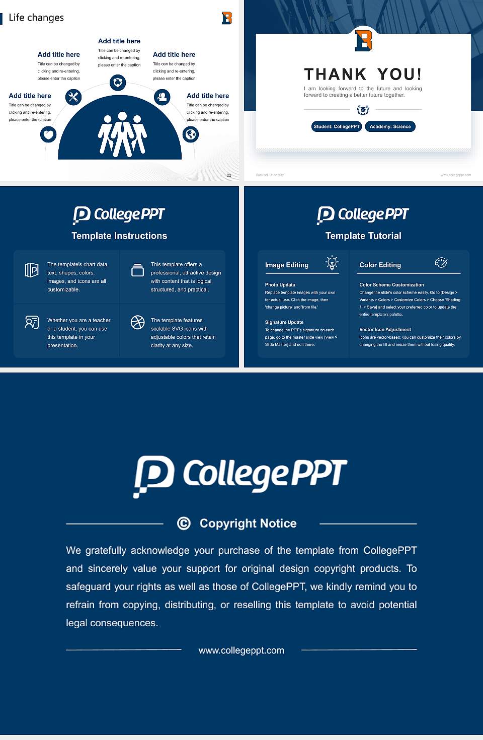 Bucknell University National Scholarship Defense PPT Template4:3 ratio PPT effect preview image4