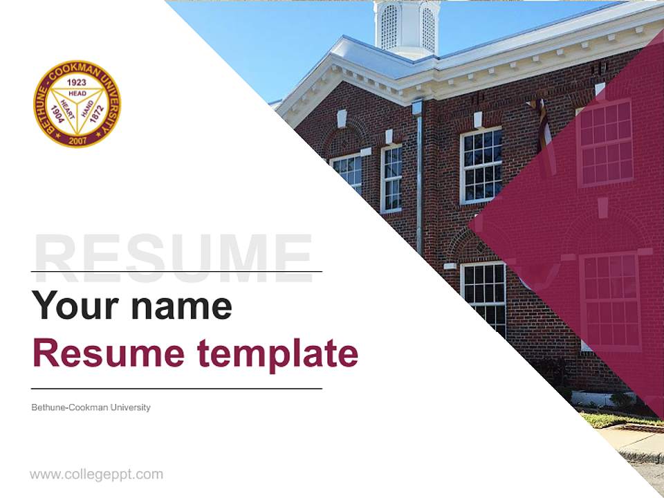 Bethune-Cookman University Resume PPT Template4:3 ratio PPT effect preview image5