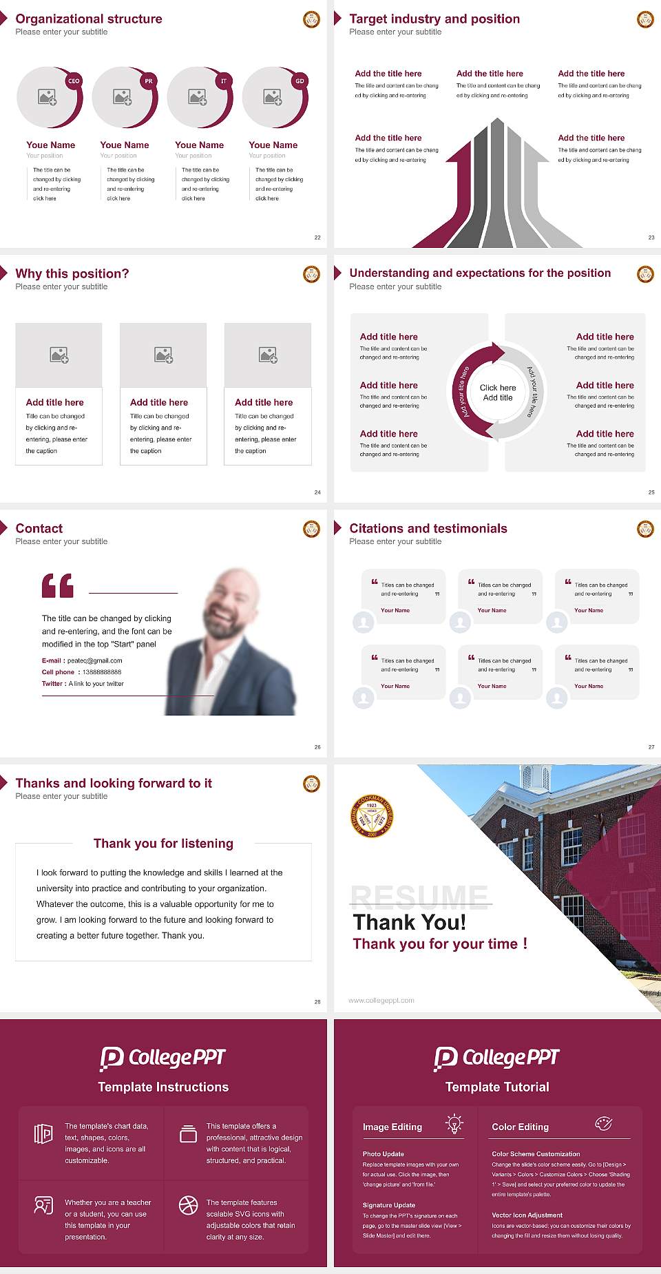 Bethune-Cookman University Resume PPT Template4:3 ratio PPT effect preview image4