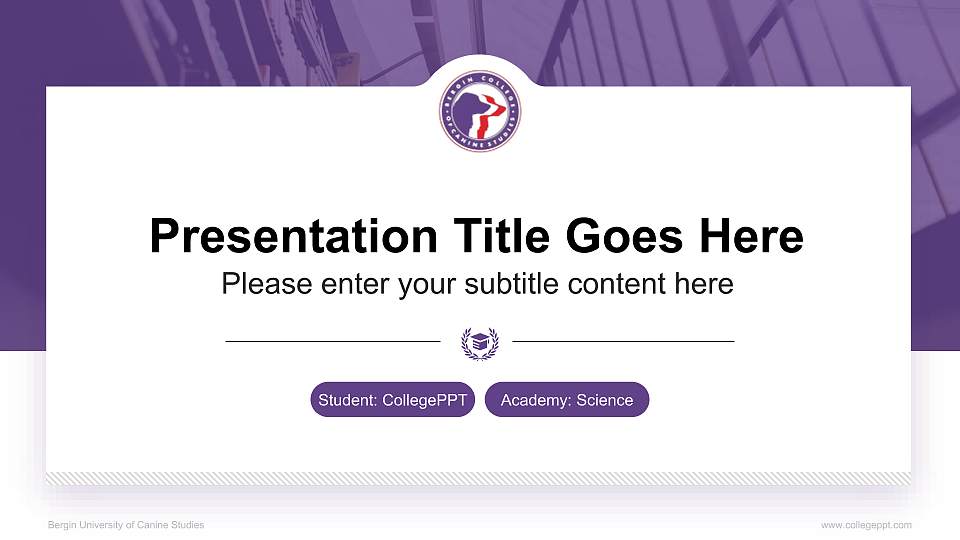 Bergin University of Canine Studies National Scholarship Defense PPT Template16:9 ratio PPT effect preview image1
