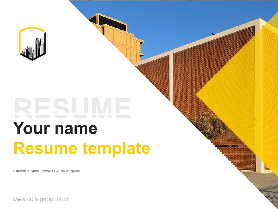 California State University-Los Angeles Resume PPT Template4:3 ratio PPT effect preview image5