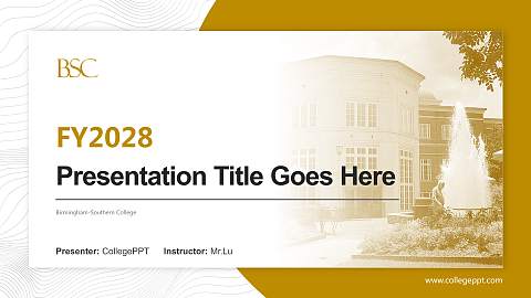 Birmingham-Southern College Academic Presentation/Research Findings Report PPT Template