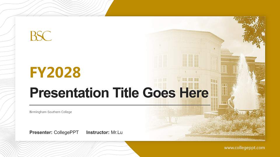 Birmingham-Southern College Academic Presentation/Research Findings Report PPT Template16:9 ratio PPT effect preview image