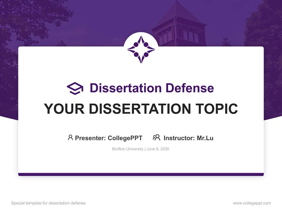 Bluffton University Graduation Thesis Defense PPT Template4:3 ratio PPT effect preview image7