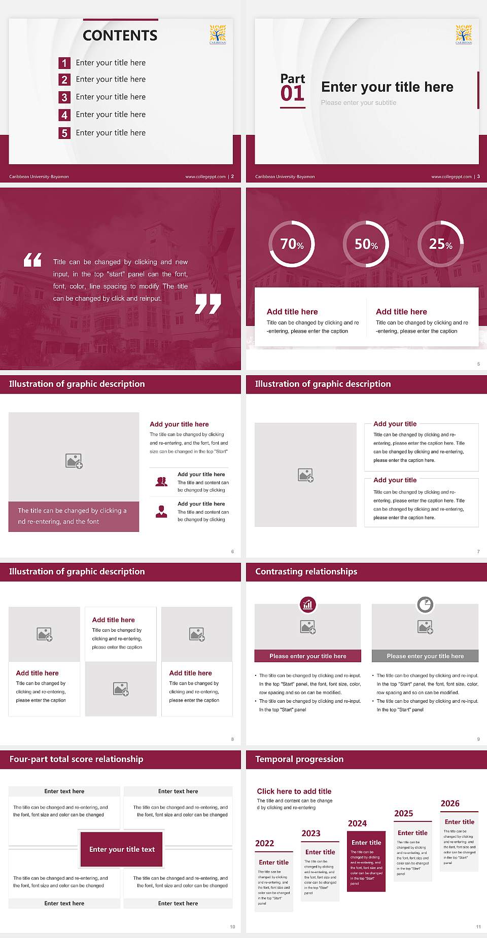 Caribbean University-Bayamon Thesis Proposal/Graduation Defense PPT Template4:3 ratio PPT effect preview image2