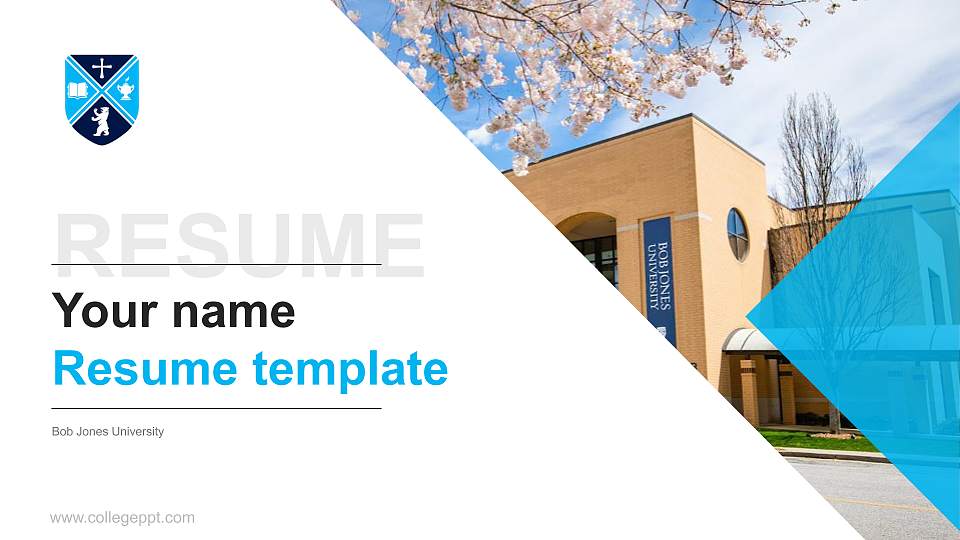 Bob Jones University Resume PPT Template16:9 ratio PPT effect preview image