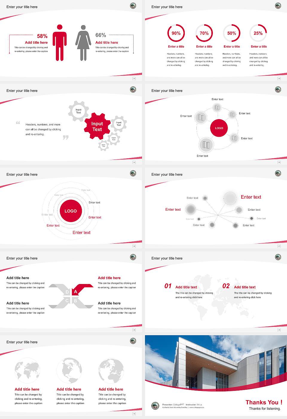 California State University-East Bay Course/Courseware Creation PPT Template16:9 ratio PPT effect preview image4
