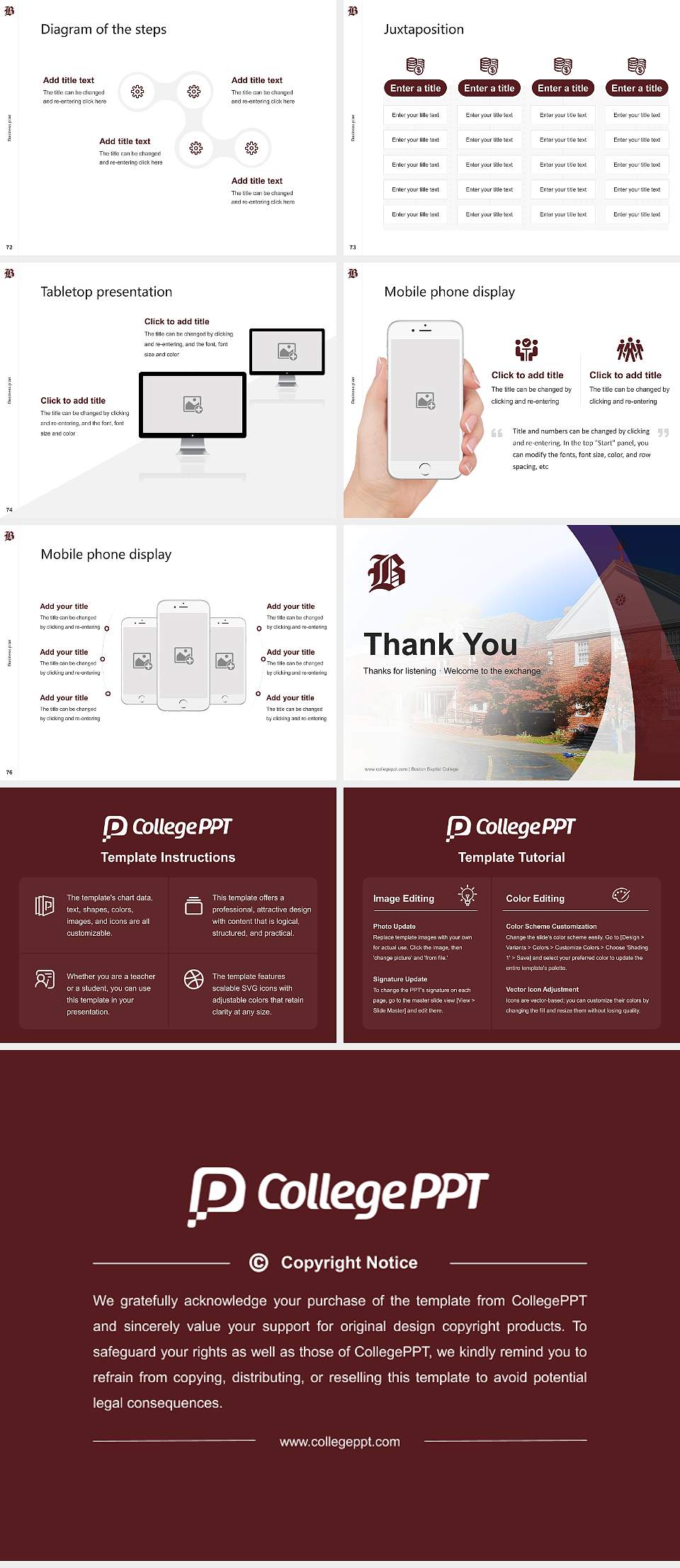 Boston Baptist College Competition/Entrepreneurship Contest PPT Template4:3 ratio PPT effect preview image9