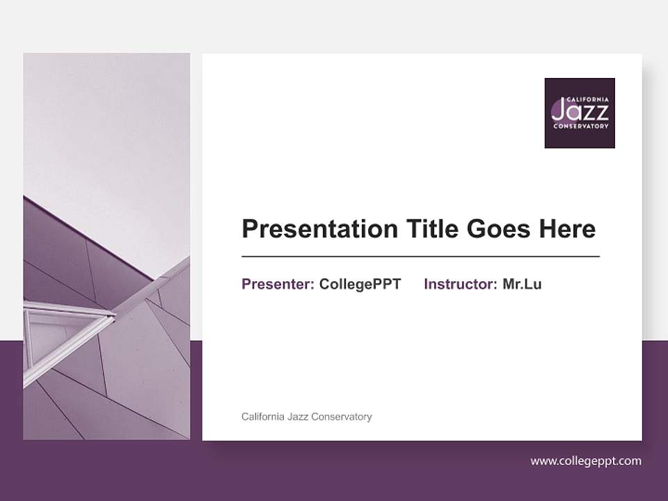 California Jazz Conservatory General Purpose PPT Template4:3 ratio PPT effect preview image6