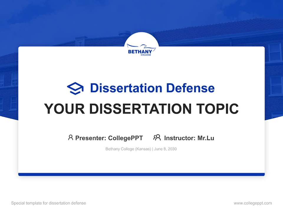 Bethany College (Kansas) Graduation Thesis Defense PPT Template4:3 ratio PPT effect preview image7