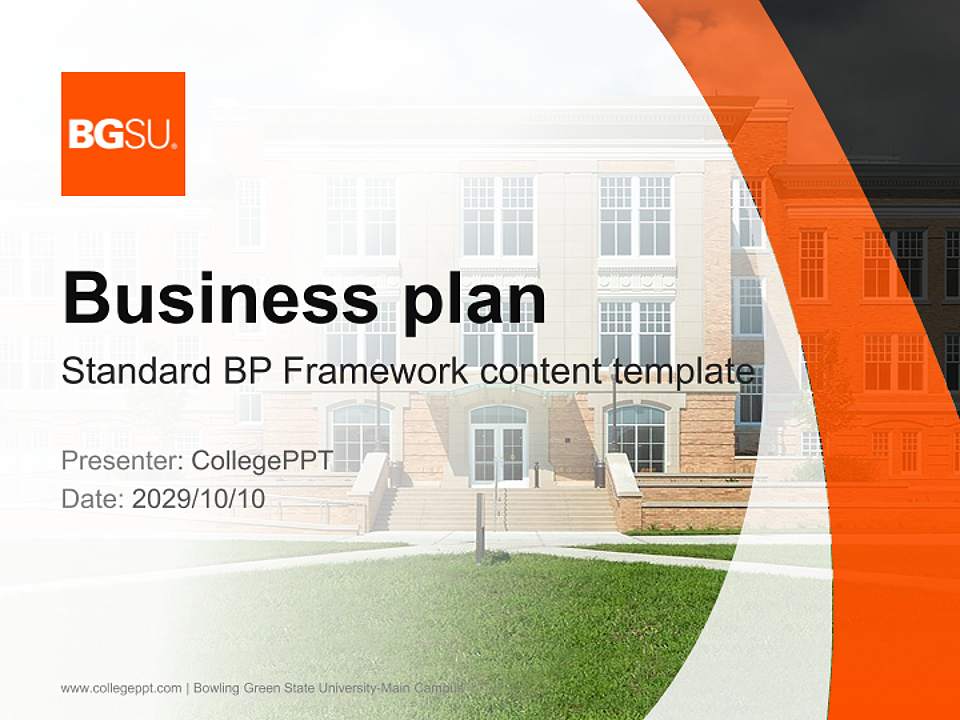 Bowling Green State University-Main Campus Competition/Entrepreneurship Contest PPT Template4:3 ratio PPT effect preview image9