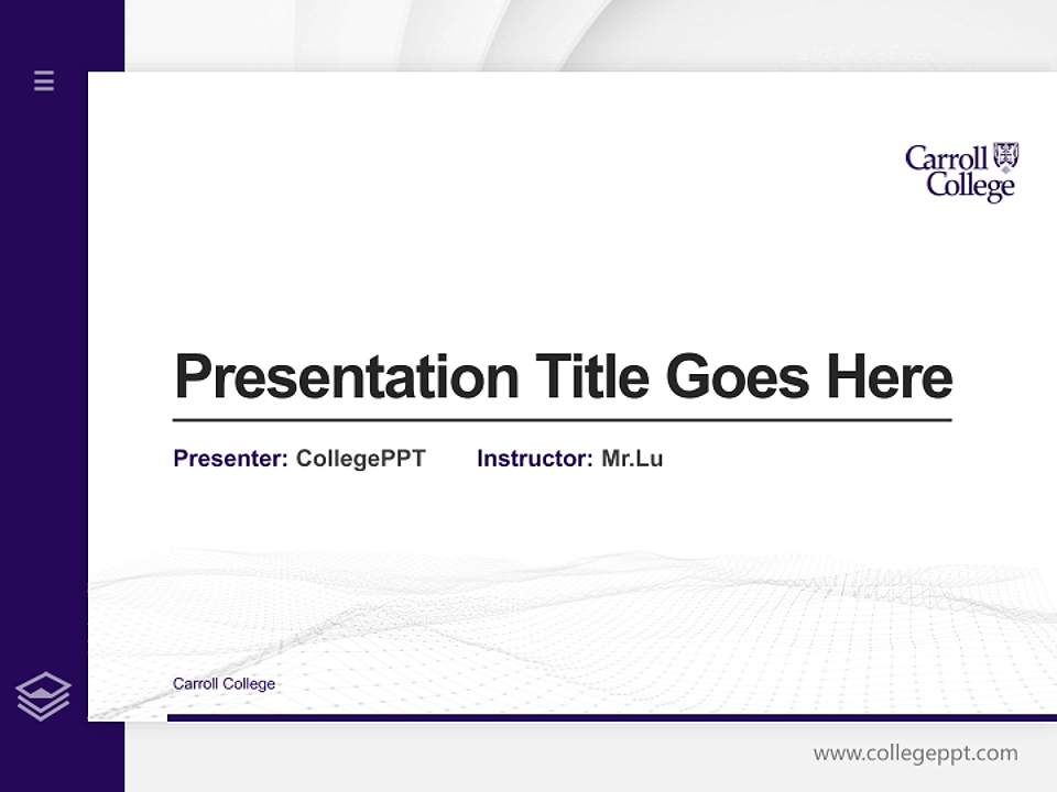 Carroll College Thesis Proposal/Graduation Defense PPT Template4:3 ratio PPT effect preview image5