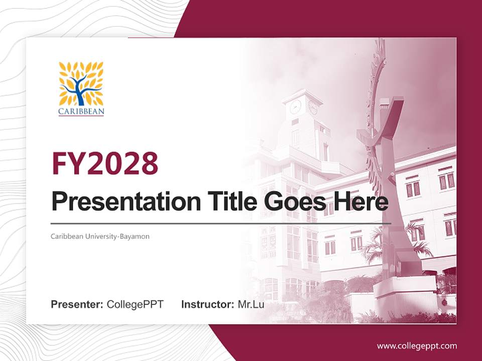 Caribbean University-Bayamon Academic Presentation/Research Findings Report PPT Template4:3 ratio PPT effect preview image5