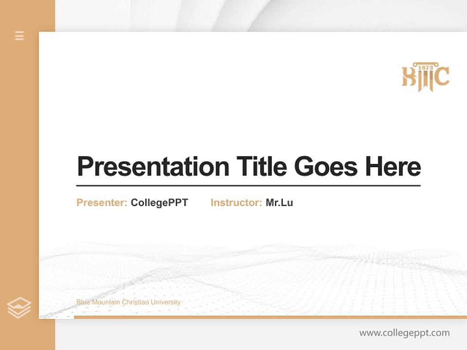 Blue Mountain Christian University Thesis Proposal/Graduation Defense PPT Template4:3 ratio PPT effect preview image5