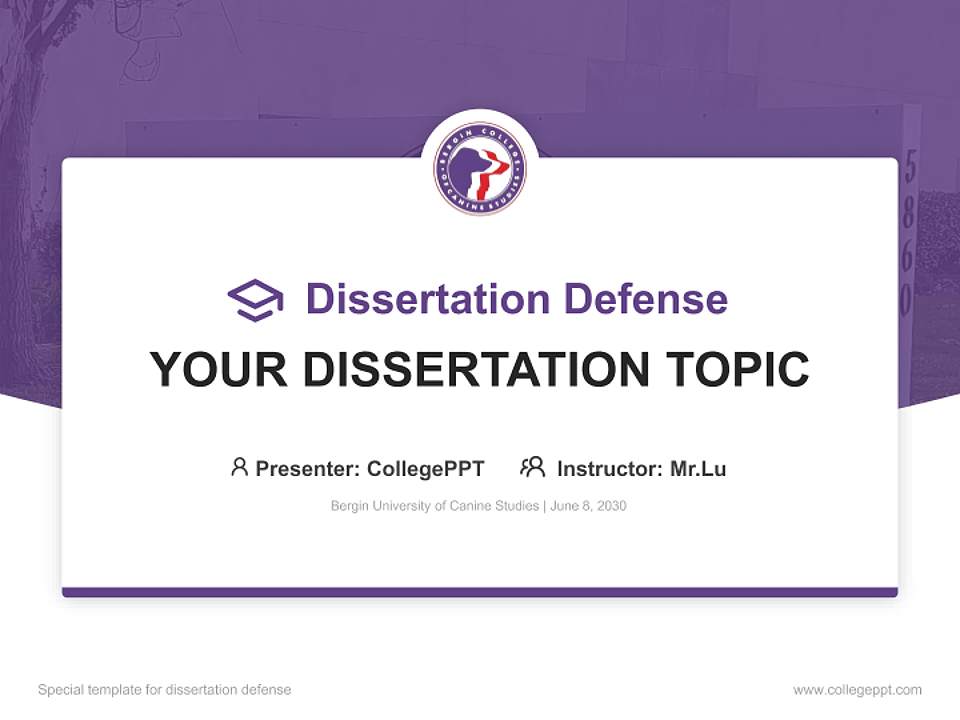 Bergin University of Canine Studies Graduation Thesis Defense PPT Template4:3 ratio PPT effect preview image7