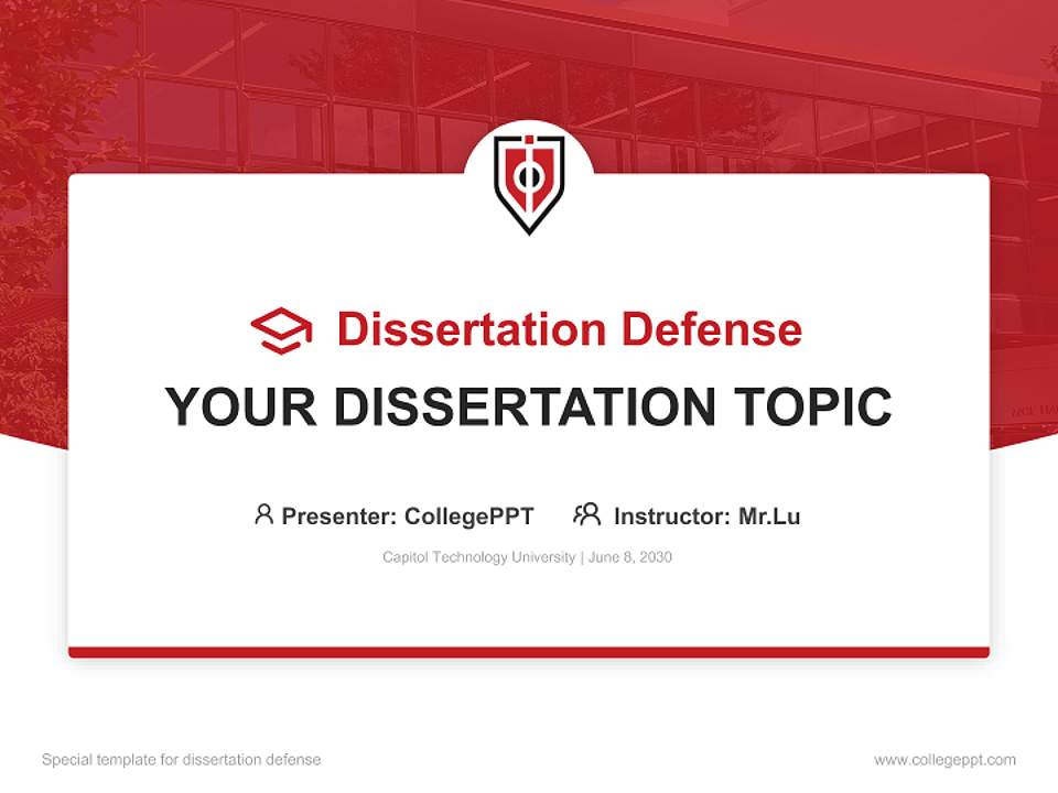 Capitol Technology University Graduation Thesis Defense PPT Template4:3 ratio PPT effect preview image7